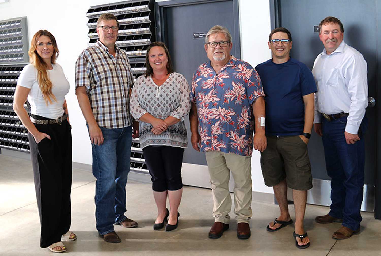 Premier Moe with Redvers Town Council members and MLA Daryl Harrison.